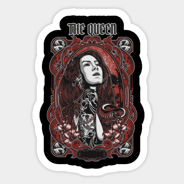 The Tattooed Queen - Gothic Heavy Metal Sticker by WizardingWorld